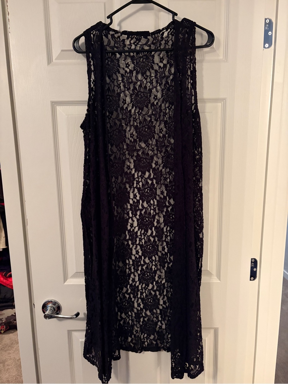 LuLaRoe Black Lace Duster Vest